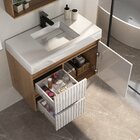 Conjunto Para Banheiro Clarice 80 Suspenso Lavatório Espelhei