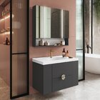 Conjunto Para Banheiro Com Cuba E Espelheira Yescasa Grafite