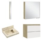 Conjunto Para Banheiro Com Espelheira, Gabinete, Lavatório Co