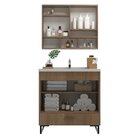 Conjunto Para Banheiro Com Espelheira Nevada Noce