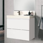 Conjunto Para Banheiro Com Espelho, Gabinete E Lavatório Em P