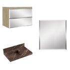 Conjunto Para Banheiro Com Espelho, Gabinete E Lavatório Em P