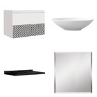 Conjunto Para Banheiro Com Espelho, Gabinete, Lavatório E Cub