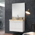 Conjunto Para Banheiro Com Espelho, Gabinete, Lavatório Em Po