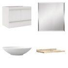 Conjunto Para Banheiro Com Espelho, Gabinete, Lavatório Em Po