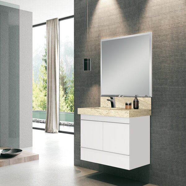 Conjunto Para Banheiro Com Espelho, Gabinete, Lavatório Em Po