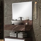 Conjunto Para Banheiro Com Espelho Gaveteiro Bancada Em Porce