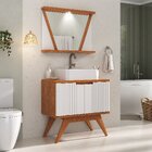 Conjunto Para Banheiro Completo Com Gabinete Madeira Maciça C