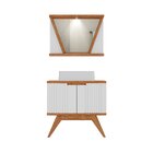Conjunto Para Banheiro Completo Com Gabinete Madeira Maciça C