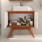 Conjunto Para Banheiro Completo Com Gabinete Madeira Maciça C