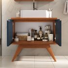 Conjunto Para Banheiro Completo Com Gabinete Madeira Maciça C