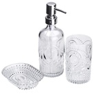 Conjunto Para Banheiro De Vidro Pierre Transparente 3 Peças L