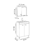Conjunto Para Banheiro Econômico 60 Com Pés - Fabribam Branco