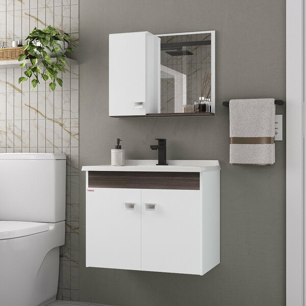 Conjunto Para Banheiro Econômico 60 Suspenso - Fabribam Branc