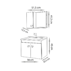 Conjunto Para Banheiro Econômico 60 Suspenso - Fabribam Branc