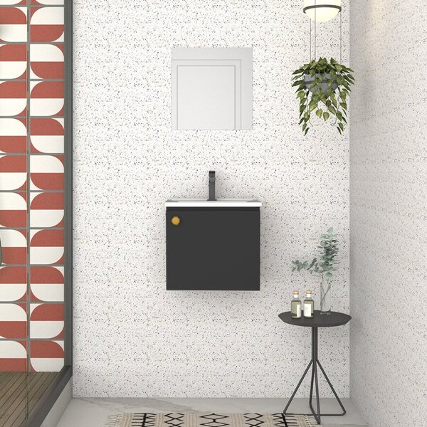 Conjunto Para Banheiro Em Aço Amêndoa Preto