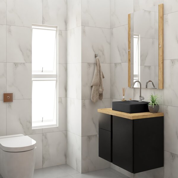 Conjunto Para Banheiro Gabinete 60cm 1 Porta 2 Gavetas Castel