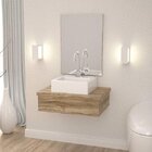 Conjunto Para Banheiro Gabinete 60cm Cuba Q35 E Espelheira 60