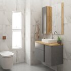 Conjunto Para Banheiro Gabinete 80cm 1 Porta 2 Gavetas Castel