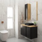 Conjunto Para Banheiro Gabinete 80cm 1 Porta 2 Gavetas Castel