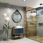 Conjunto Para Banheiro Gabinete 80cm 2 Gavetas Isabela Com Cu