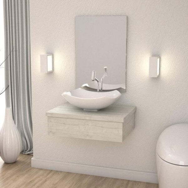 Conjunto Para Banheiro Gabinete Com Cuba Abaulada L42 600w Me