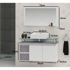 Conjunto Para Banheiro Gabinete Com Cuba E Espelheira 80cm Di