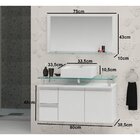 Conjunto Para Banheiro Gabinete Com Cuba E Espelheira 80cm Di