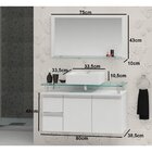 Conjunto Para Banheiro Gabinete Com Cuba E Espelheira 80cm Di