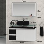 Conjunto Para Banheiro Gabinete Com Cuba E Espelheira 80cm Di