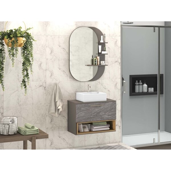 Conjunto Para Banheiro Gabinete Com Cuba E Espelheira Com Pra