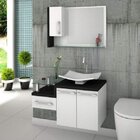 Conjunto Para Banheiro Gabinete Com Cuba F44 E Espelheira Leg