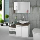 Conjunto Para Banheiro Gabinete Com Cuba F44 E Espelheira Leg