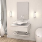 Conjunto Para Banheiro Gabinete Com Cuba F44 E Prateleira 605