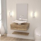 Conjunto Para Banheiro Gabinete Com Cuba F44 E Prateleira 605