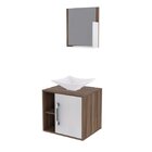 Conjunto Para Banheiro Gabinete Com Cuba Folha L34 E Espelhei