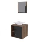 Conjunto Para Banheiro Gabinete Com Cuba Folha L34 E Espelhei