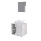 Conjunto Para Banheiro Gabinete Com Cuba Folha L34 E Espelhei