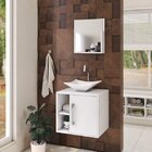 Conjunto Para Banheiro Gabinete Com Cuba Folha L34 E Espelhei