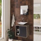 Conjunto Para Banheiro Gabinete Com Cuba Folha L34 E Espelhei