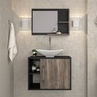 Conjunto Para Banheiro Gabinete Com Cuba Folha L38 E Espelhei