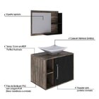 Conjunto Para Banheiro Gabinete Com Cuba Folha L38 E Espelhei