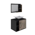 Conjunto Para Banheiro Gabinete Com Cuba Folha L38 E Espelhei