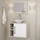 Conjunto Para Banheiro Gabinete Com Cuba Folha L38 E Espelhei