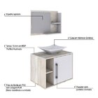 Conjunto Para Banheiro Gabinete Com Cuba Folha L38 E Espelhei