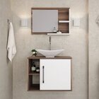 Conjunto Para Banheiro Gabinete Com Cuba Folha L38 E Espelhei