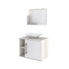 Conjunto Para Banheiro Gabinete Com Cuba Folha L38 E Espelhei