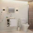 Conjunto Para Banheiro Gabinete Com Cuba Folha L38 E Espelhei