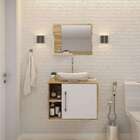 Conjunto Para Banheiro Gabinete Com Cuba Folha L38 E Espelhei