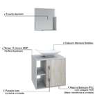 Conjunto Para Banheiro Gabinete Com Cuba Folha L38 E Espelhei